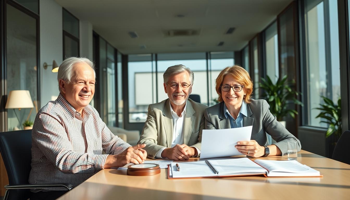 Family reviewing legal documents
